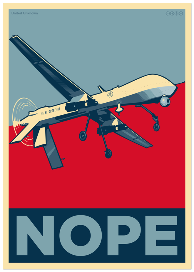 Yes we drone. Poster